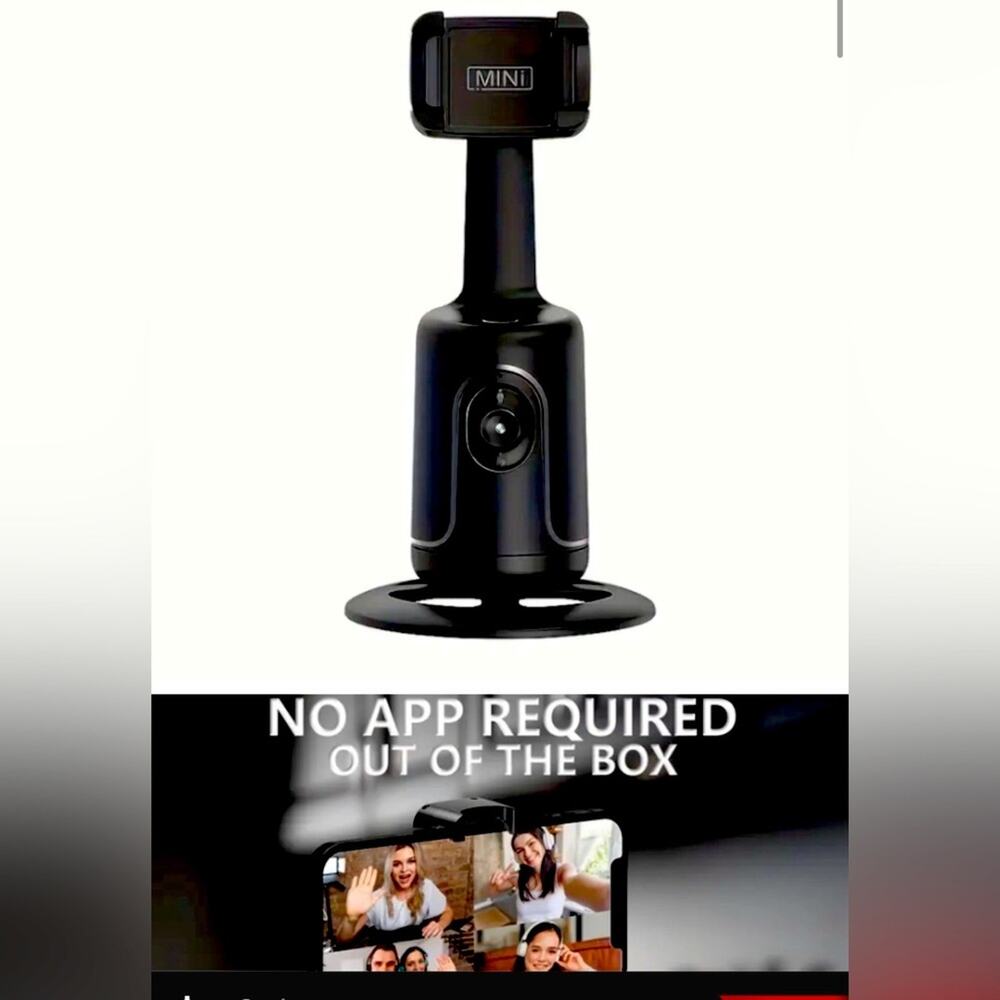 Auto Face AI Tracking Phone Holder with 360 Degree Rotation Tripod - Picture 1 of 3